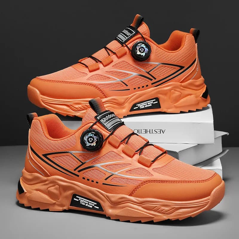 Men's breathable soft-soled casual sports shoes summer new rotating shoelaces running shoes soft-soled non-slip student sneakers