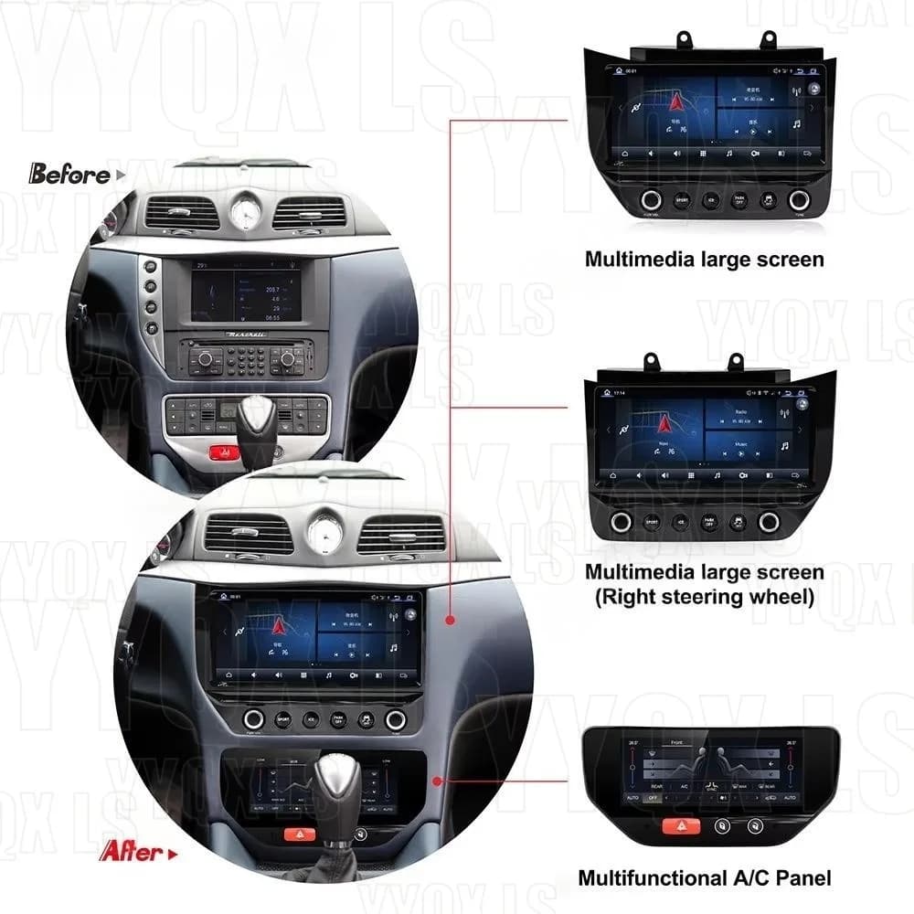 IPS For Maserati GranTurismo GT GC 2007- 2017 Carplay Android14 auto Car Multimedia Video Player GPS Navigation WIFI Radio