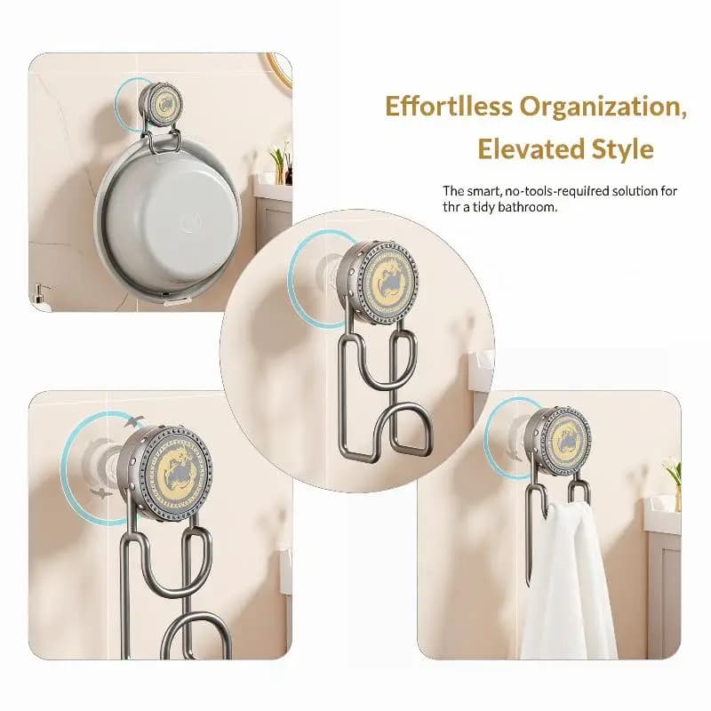 Vacuum Suction Cup Wash Basin Hook No Drill Adjustable Basin Storage Rack Removable Hangers For Bathroom Kitchen Household