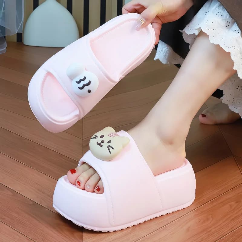 Nuove Ciabatte Kawaii a Forma di Gatto, Comode Pantofole in EVA per Donna, per Interni e Doccia, Scarpe Estive Tipo Clog