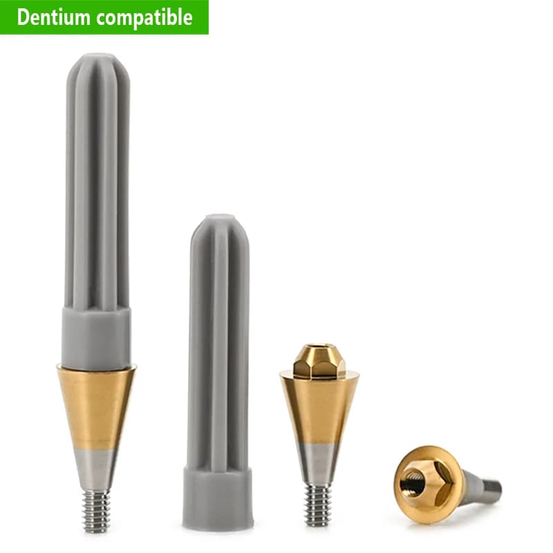 Abutment Dentale in Titanio Compatibile con Dentium, Multi-Unit Dritto per Restauro ad Arco Completo, Fornitore OEM di Abutment Personalizzati