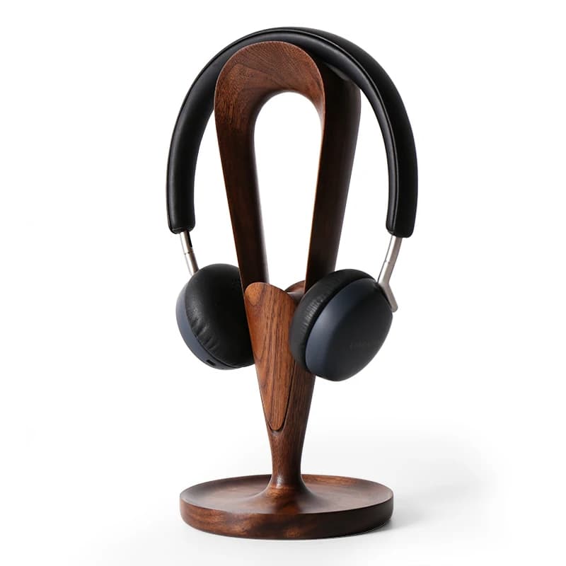 Supporto per cuffie da gioco da tavolo con supporto per cuffie in noce nera di fascia alta con avvolgicavo