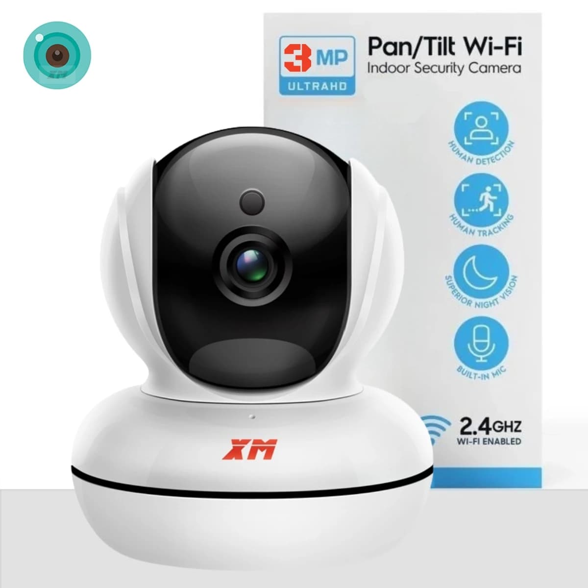 XM ICSee 3MP 2.4GHz WiFi Sicurezza domestica interna IP Smart Baby Monitor Telecamera Monitoraggio automatico 24/7 Video sorveglianza Telecamera PTZ