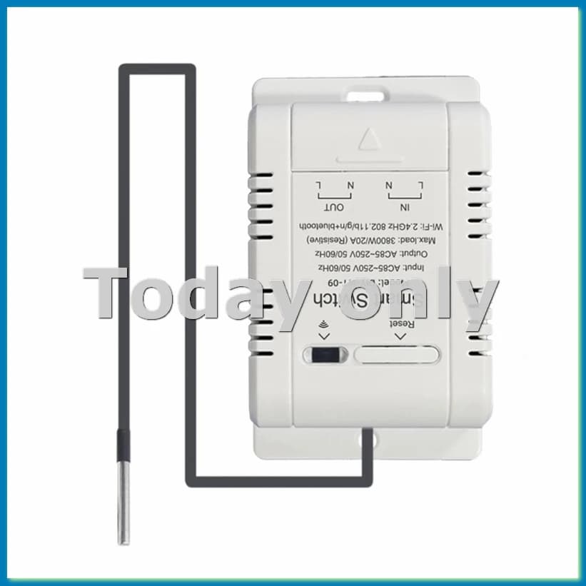 Interruttore di Temperatura WiFi con Sensore da 2M, Termostato Smart WiFi 20A, Supporta il Controllo Vocale - ANKL