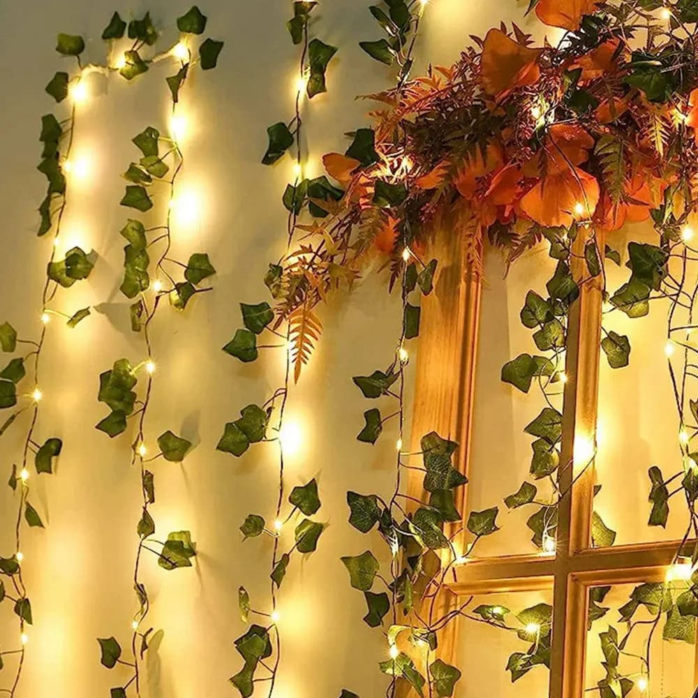 2m Home Decorations Artificial lights shaped like heir leaf Wedding garland Plants Vineyard Fake Garland Birthday party Garden Decorations Garden view