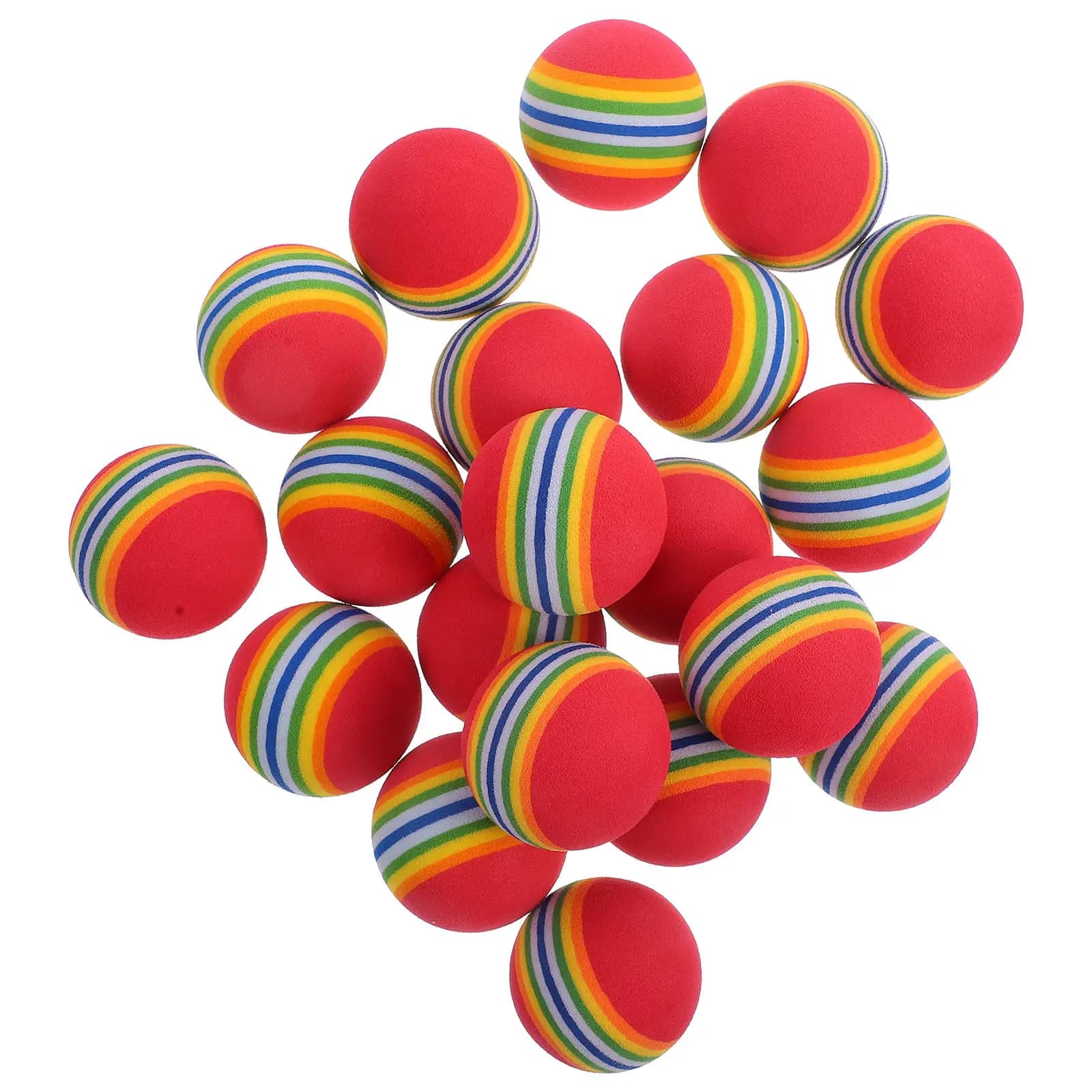 20 Palline da Golf Colorate Arcobaleno in Spugna EVA Morbide Flessibili Leggere per Allenamento e Pratica Indoor