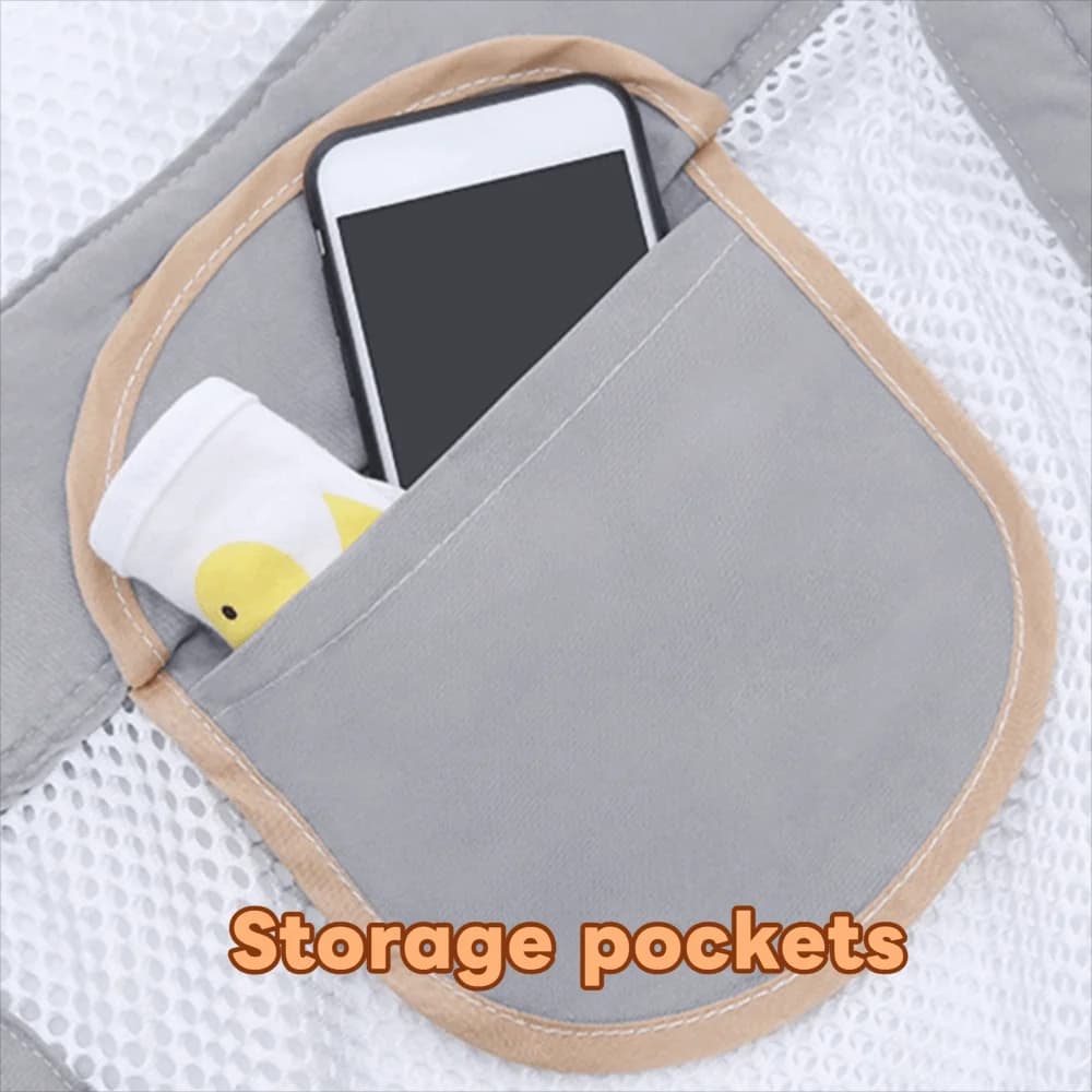 Marsupio ergonomico portatile Supporto per la testa traspirante Rete per neonato Sling Wrap Cinghie incrociate Borsa per trasporto per bambini su due lati Mamma