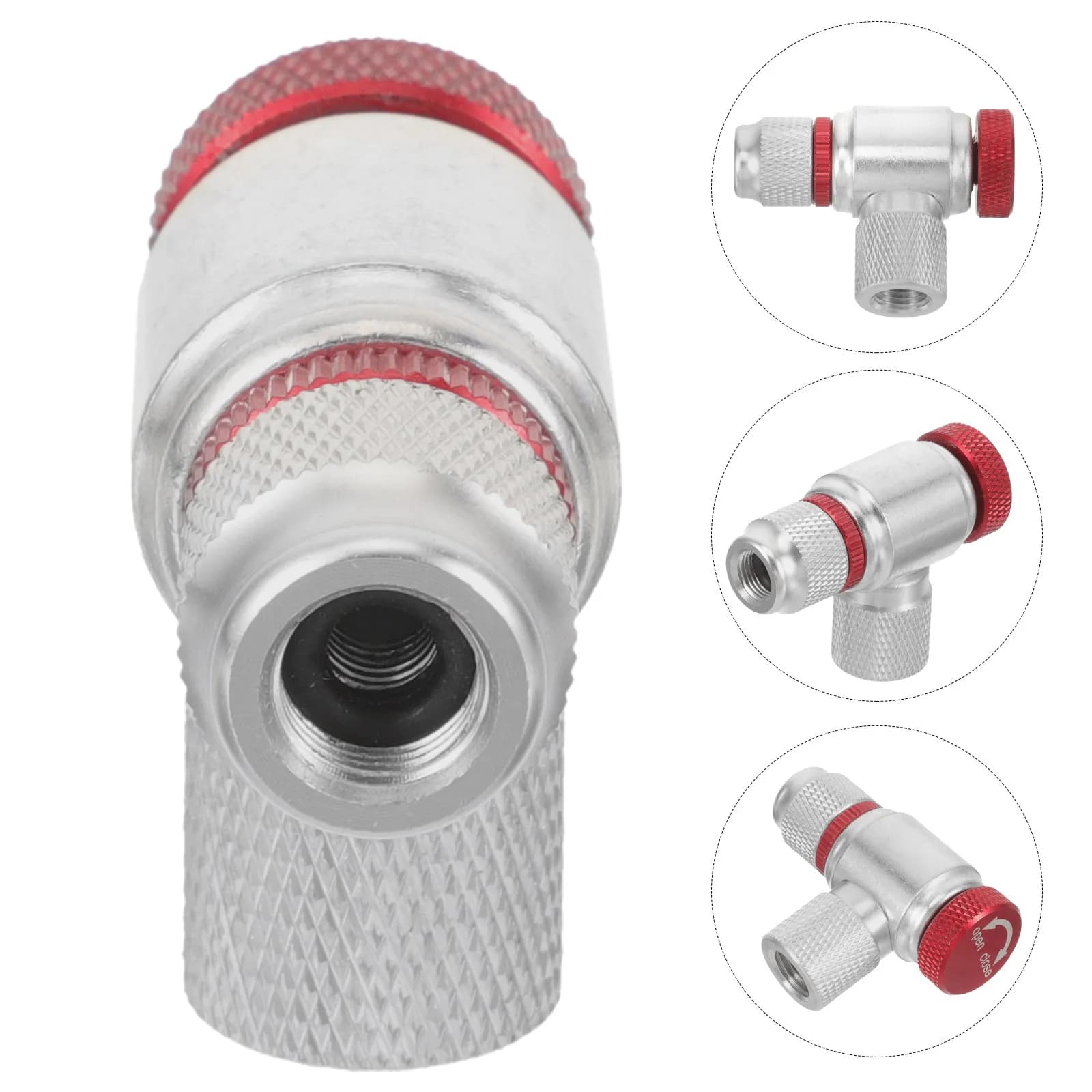 Adattatore per Gonfiaggio Rapido di Pneumatici per Bici con Ugello ad Alta Pressione CO2 e Connettore per Gonfiaggio Pneumatici, Accessorio per Gonfiaggio Pneumatici Bici per Esterni