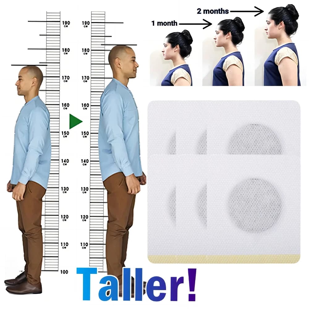 60/6Pcs Height Growth Patches Teen Plantar Acupoint Stimulation Stickers Promote Bone Strength Calcium Vitamin D Supplements