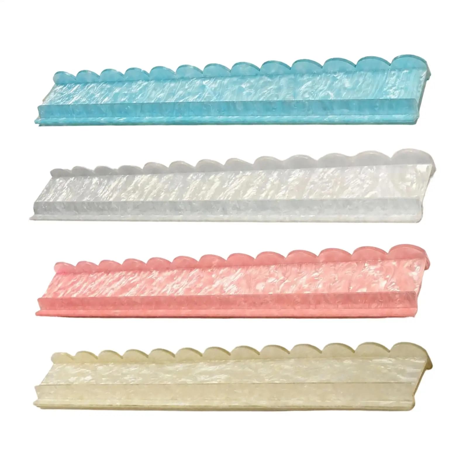 Mahjong Rack 4 Pieces Non-Slip Acrylic Holder With Pushers 17.4 Inch Mahjong Tile Racks For Home Travel Tabletop Practice Game