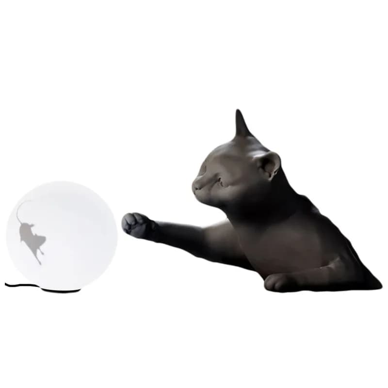 Lampada da parete in resina per gatti animali da cartone animato in stile nordico Decorazioni per la casa Apparecchi di illuminazione Statua artistica Luce dei cartoni animati