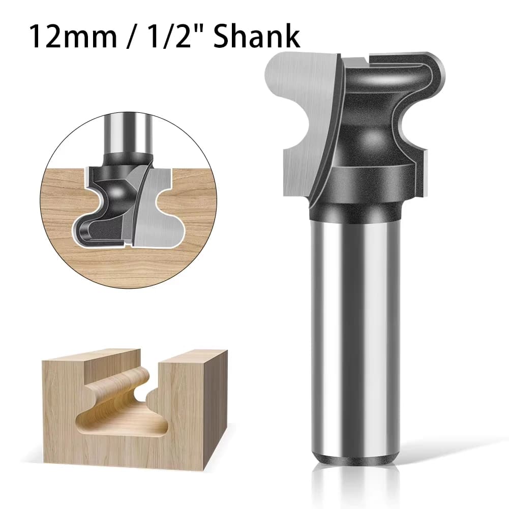 12mm 1/2" Shank Two Arc Finger Grip Router Bit Woodworking Tools Drawer Cabinet Door Handle Groove Carving Milling Cutter