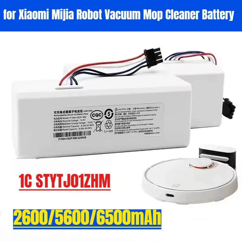 14V 6500mAh P1904-4S1P-MM per Xiaomi Mijia 1C STYTJ01ZHM Robot Aspirapolvere Mop Batteria