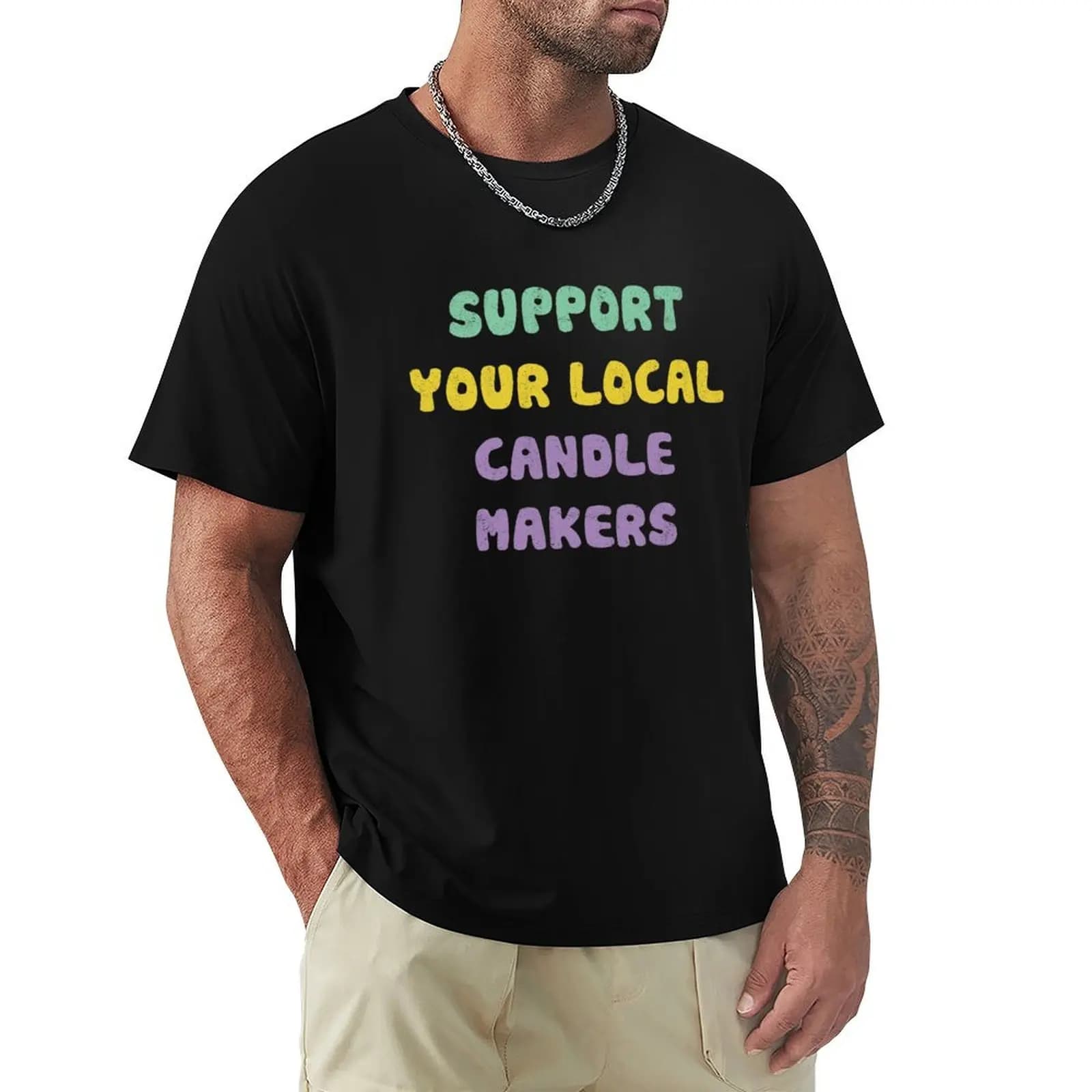 T-shirt Supporta i tuoi artigiani locali di candele, T-shirt Performance Dry Fit