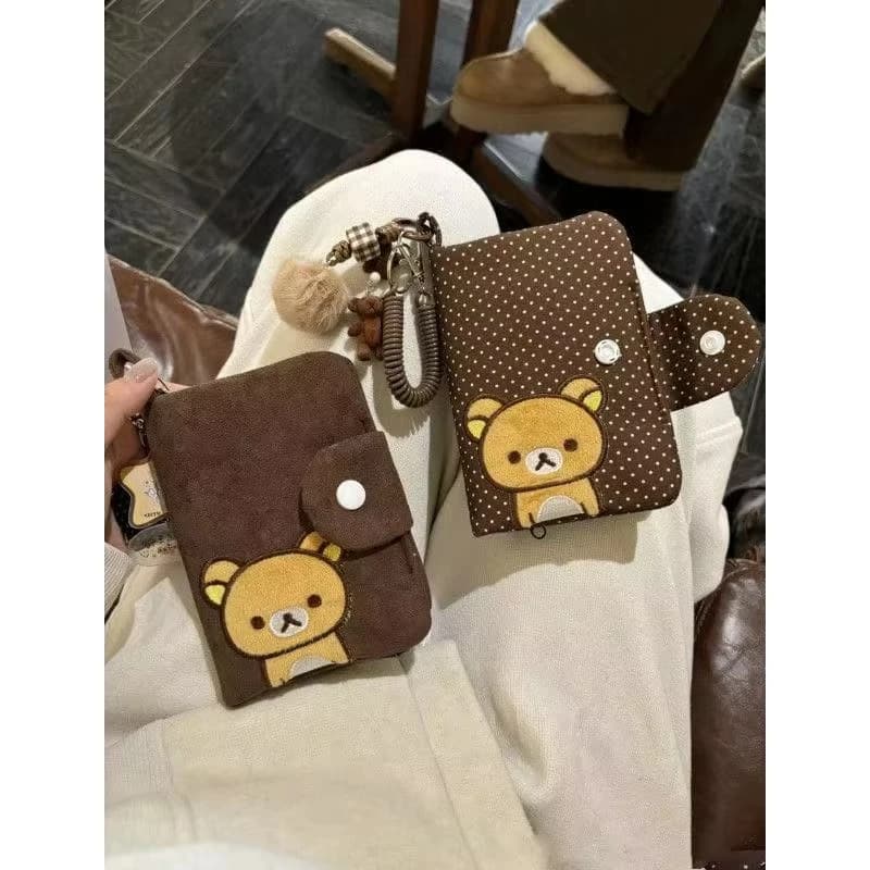 Cartoon Bear Card Bag Passport Holder Cover Wallet Large-capacity Document Storage Bag Portable Travel Cute Coin Purse for Women