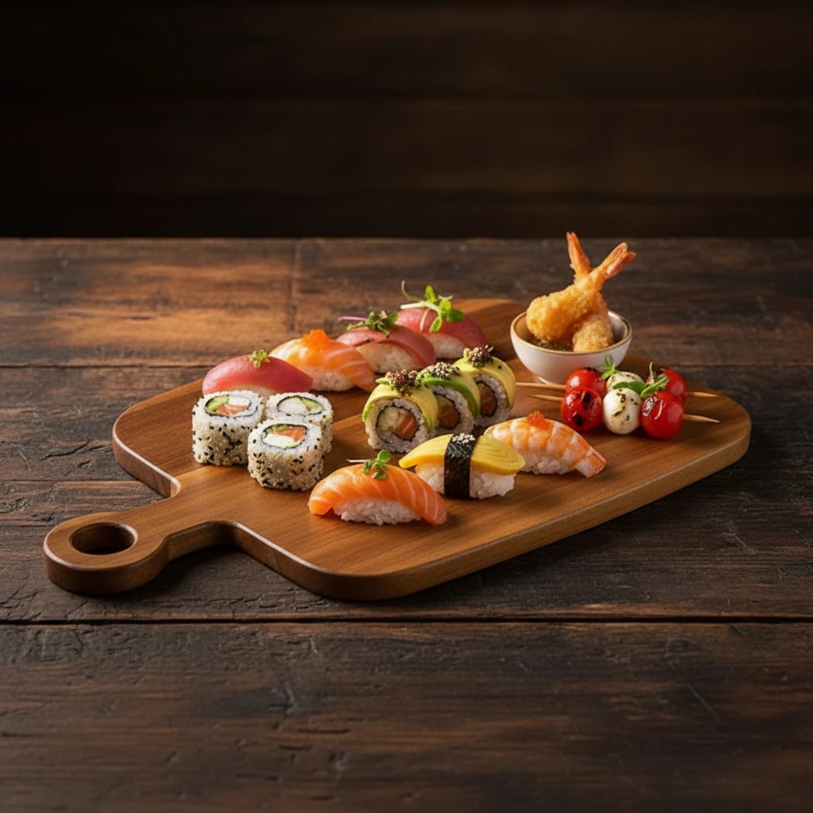 Acacia Serving Board Sturdy Serving Board with Handle Thick Slim for Kitchen, Restaurant