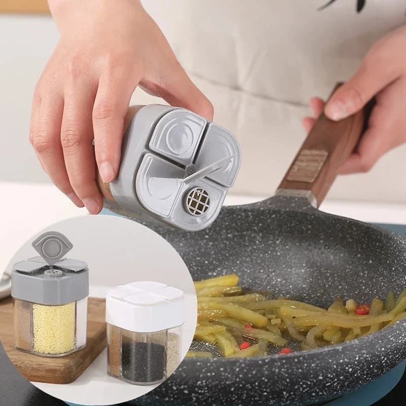 Kit di spezie da campeggio da viaggio Condimento Spice Shaker 1PC 4 in 1 Dispenser di plastica Contenitori per spezie da campeggio