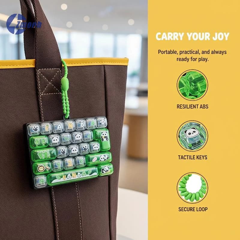 Mini Keyboard Fidget Toy Keychain 26 Buttons Press Squeeze Sensory Toys Cartoon Keyboard Stress Relief Pendant Bag Charm Gift