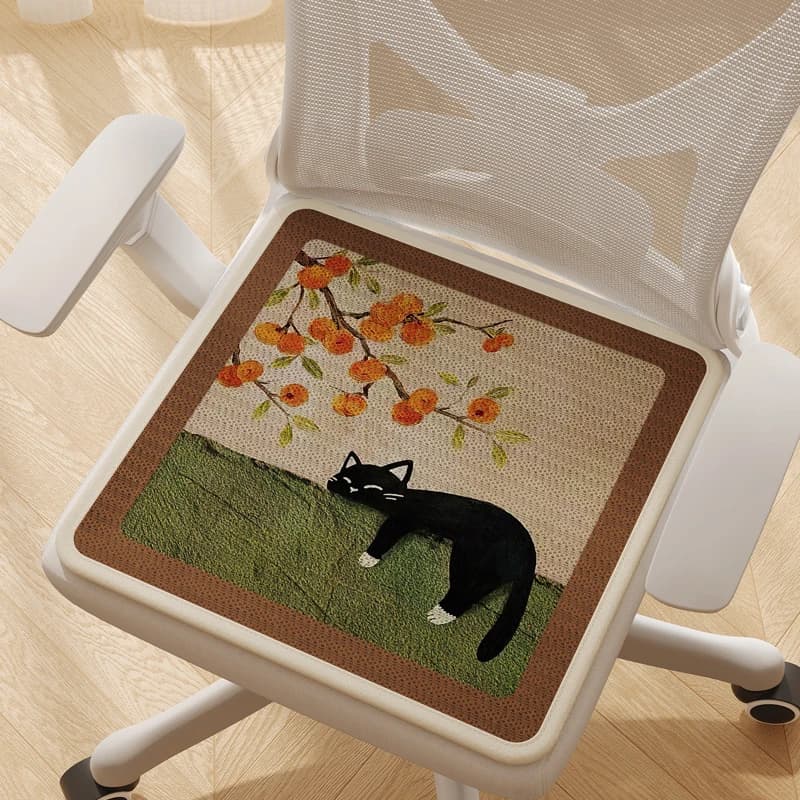 Antiskid Office Chair Cushion Cartoon Retro Style Home Dormitory Pad Breathable Square Pad for Office Chair And Stool