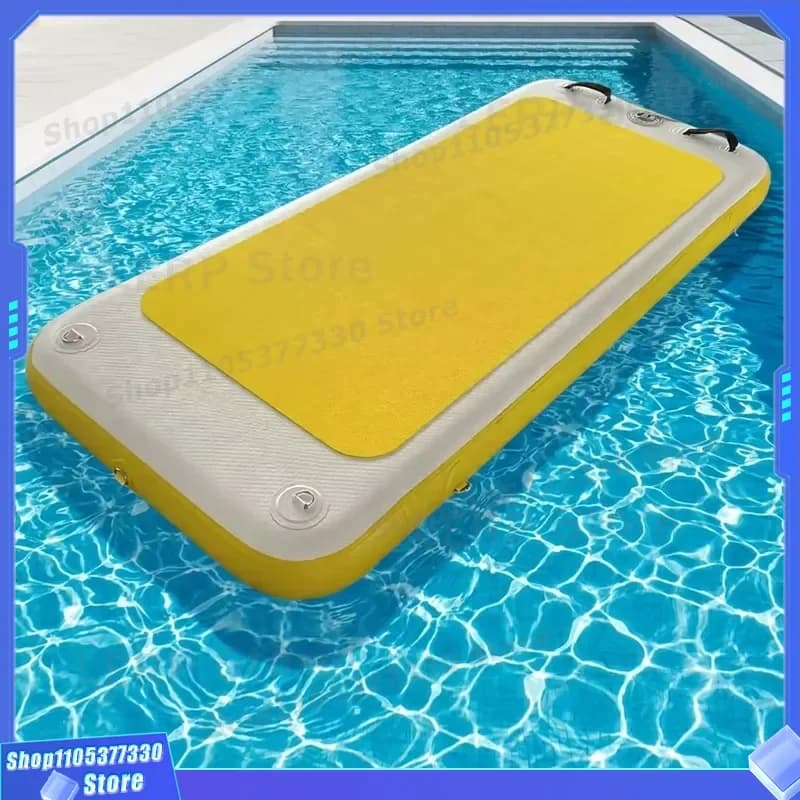 210cm Long Inflatable Yoga Mat 15mm Thick Waterproof PVC Rectangular Exercise Pad for Studio Home Gym Fitness Training