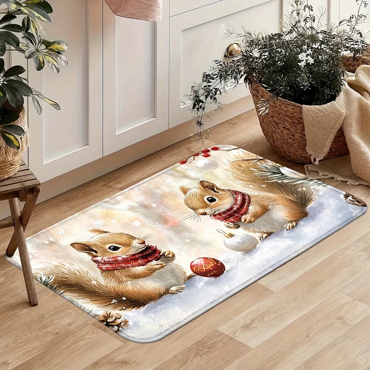 VIKAMA Atmosfera natalizia Campane decorative Tappeto Camera da letto, soggiorno, Tappetino per porta d'ingresso Tappeto morbido e confortevole Decorazioni per la casa