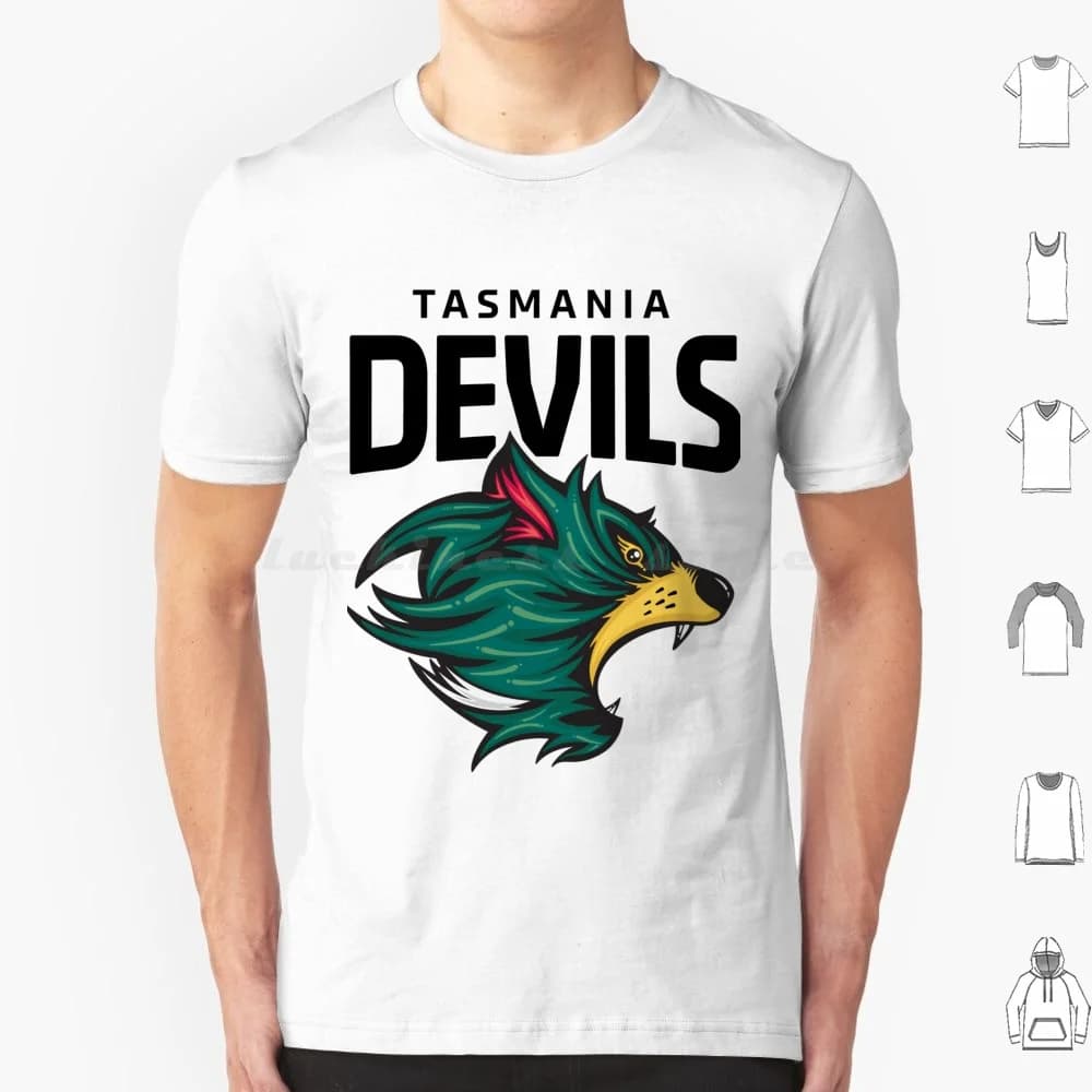 Tasmania Devils Football Club Black Lettering T Shirt Woman Children 6xl Tasmanian Devils Devil Football Club Footy