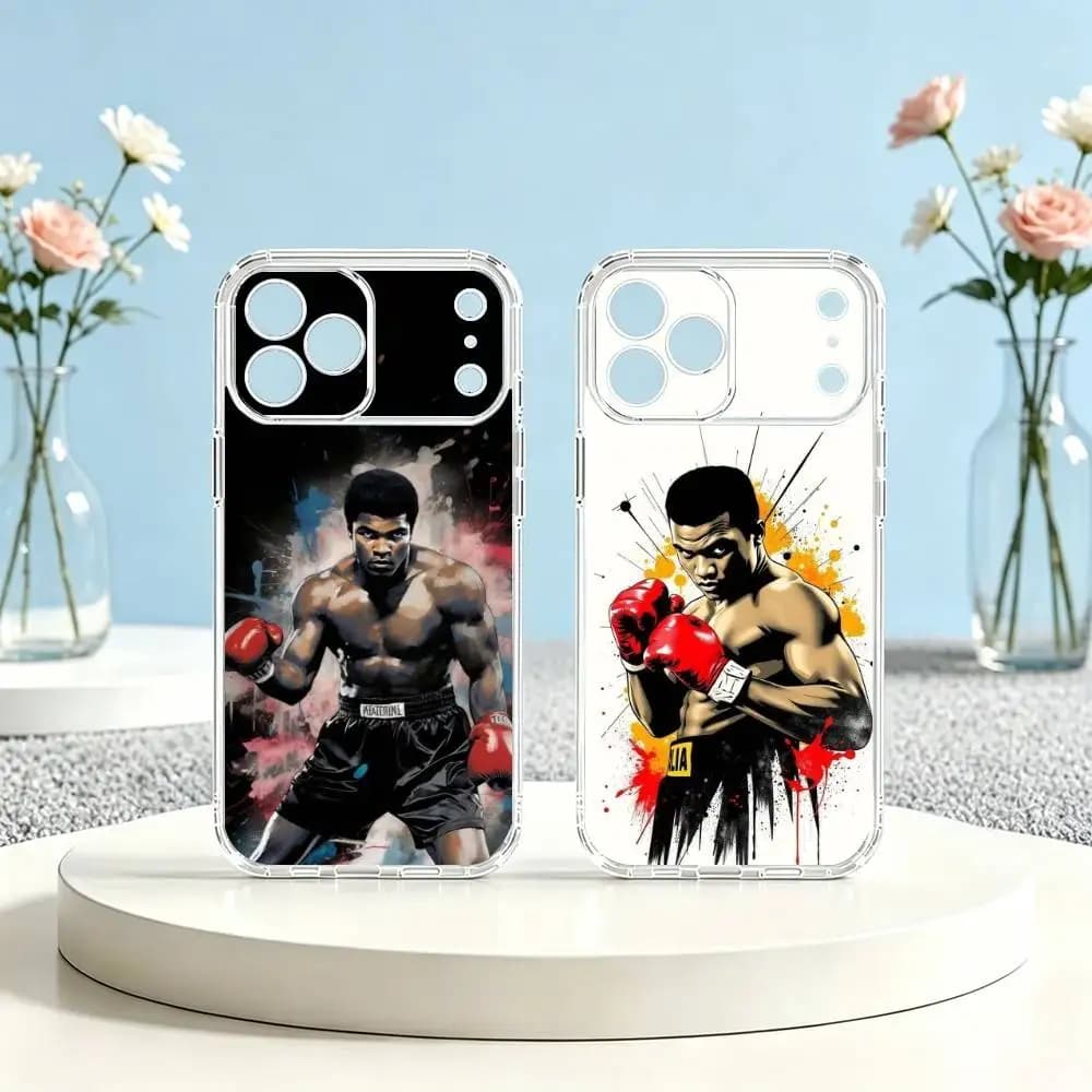 Legend-D Muhammad Ali Boxing Phone Case Transparent Silicone Soft For iPhone 17 16 15 14 13 12 11 Mini Pro Max Plus Gift