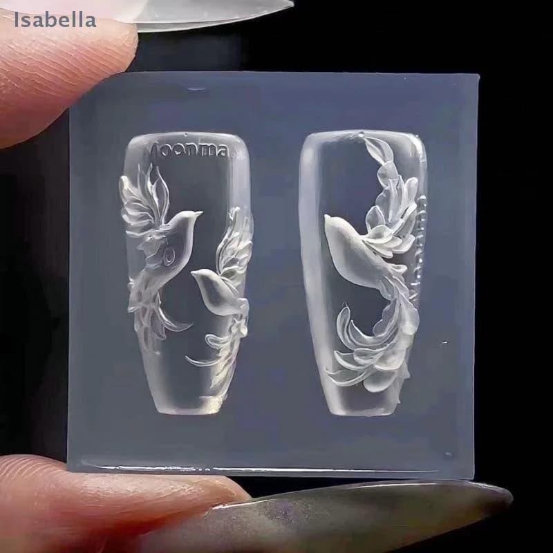 ★ ★ ★ Strumento di progettazione per manicure con modello trasparente per stampo per nail art in silicone con piccione in rilievo 3D