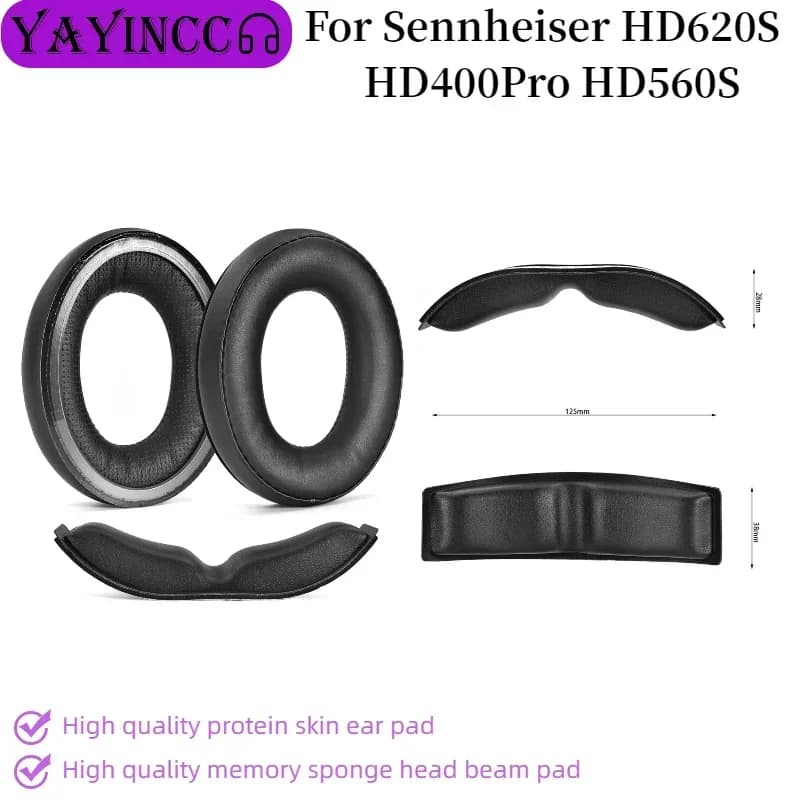 YAYINCC Cuscinetti auricolari di ricambio, cuscinetti per cuffie, parti di riparazione per cuffie da gioco Sennheiser HD620S HD400Pro HD560S
