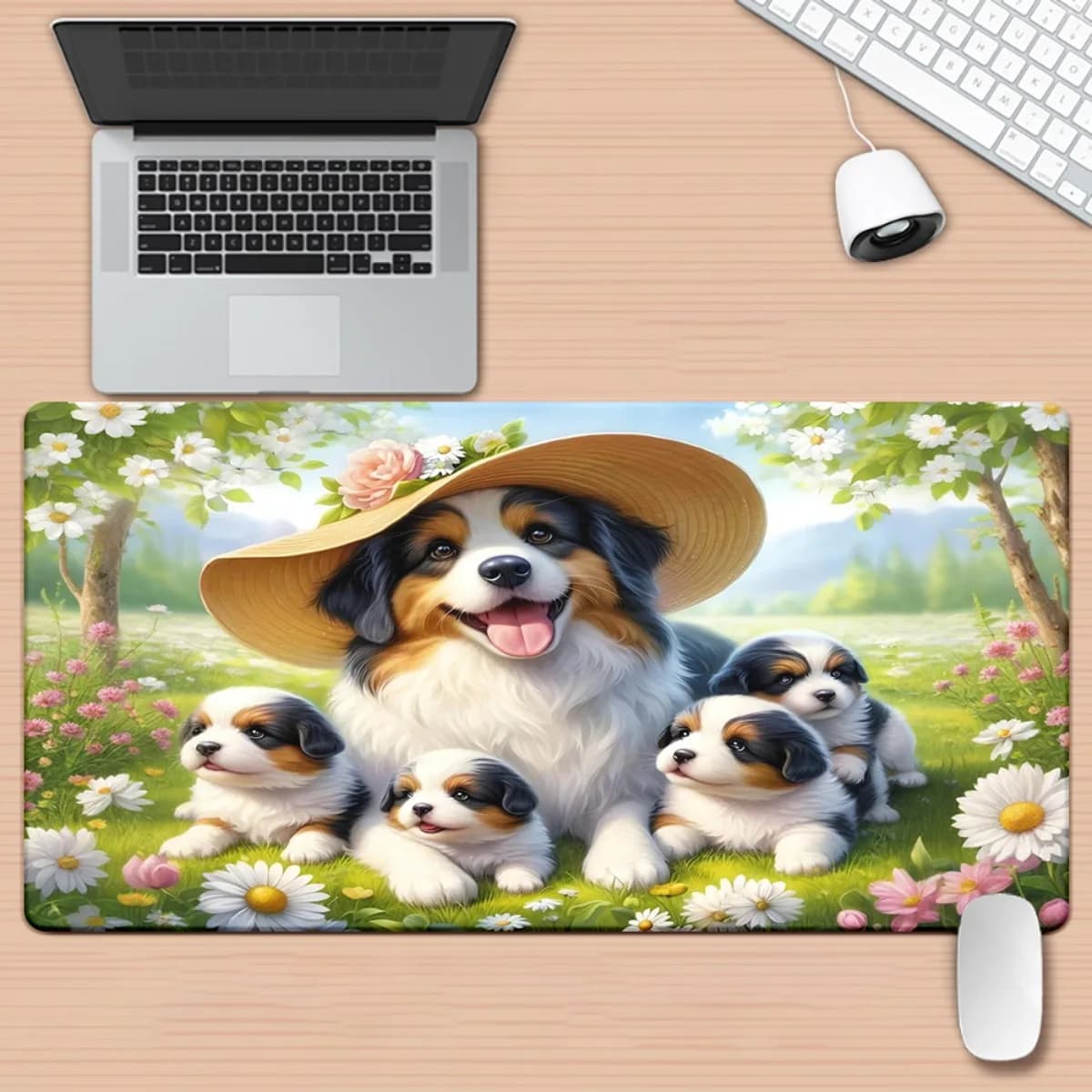 Tappetino per Mouse da Studio e Lavoro, Grande Tappetino da Scrivania per Gaming, Superficie in Tessuto, Base Antiscivolo in Gomma per PC, Laptop e Tastiera