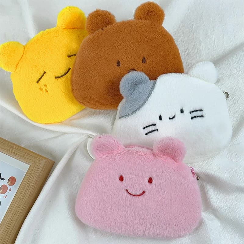 Astuccio carino in peluche Kawaii Astuccio per matite con orso al burro Scatola per cancelleria per la scuola per bambini Borsa in peluche coreana Regali per bambini Giocattoli Regali