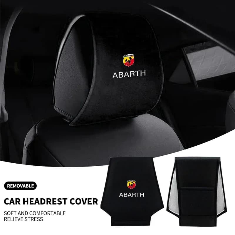Copri Poggiatesta e Cuscino per Sedile Auto con Logo per Fiat Abarth 500 Tipo FR Punto Ducato Stilo Palio Bravo Pondo Accessori