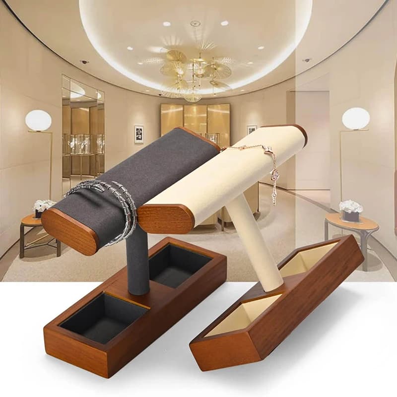 Oirlv Espositore in Legno per Gioielli, Supporto per Orologi, Collane, Bracciali e Anelli, Espositore a T per Gioielli, Accessori per Vetrine