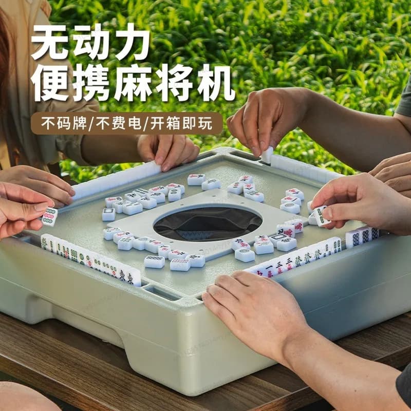 Mini Mahjong Set Portable Travel Mahjong Tile Game with Storage Bag for Dormitory Camping Outdoor
