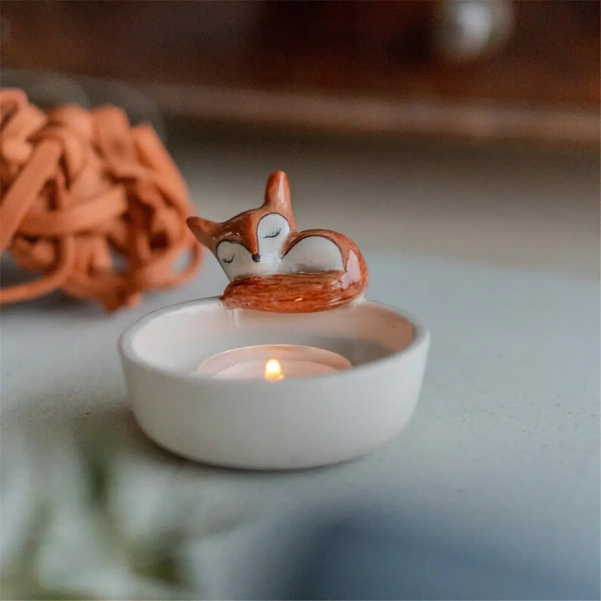 2026 Trend Sleeping Candle Holder, Plaster Candle Holder Decor, Cute Animal Scented Candle Holder Home Decor, for Animal Lover