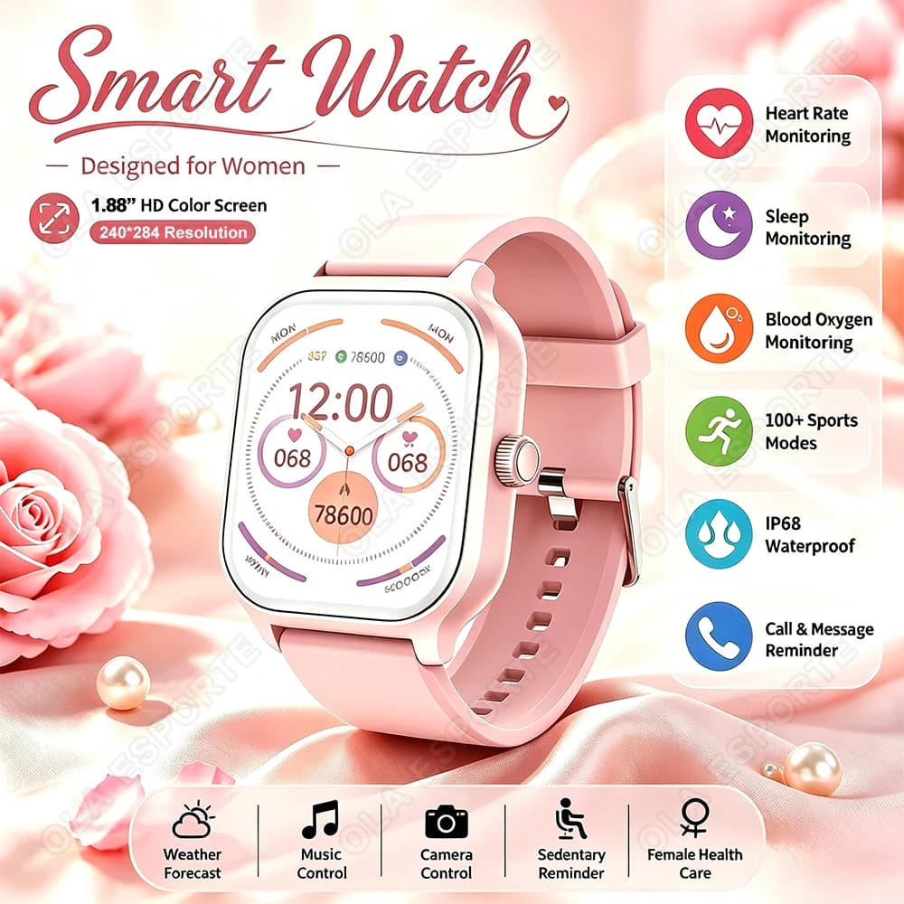 New Women Smart Watch Bluetooth Call Real-time Weather Forecast Women's Sport Watches Ladies Men Smartwatch For Android ios HW12