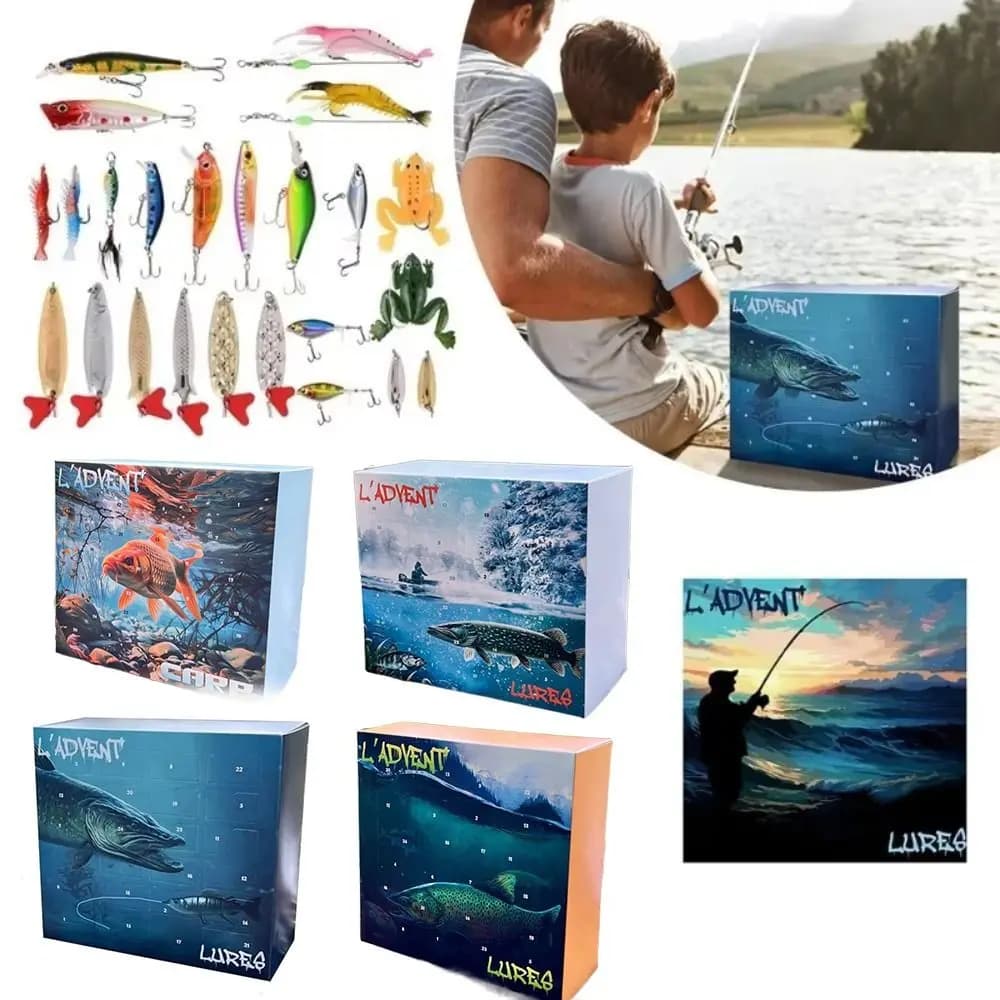 Fishing equipment Advent calendar Crankbaits Fishing bait Gift box 24 days countdown timer realistic fish bait for fishing lovers
