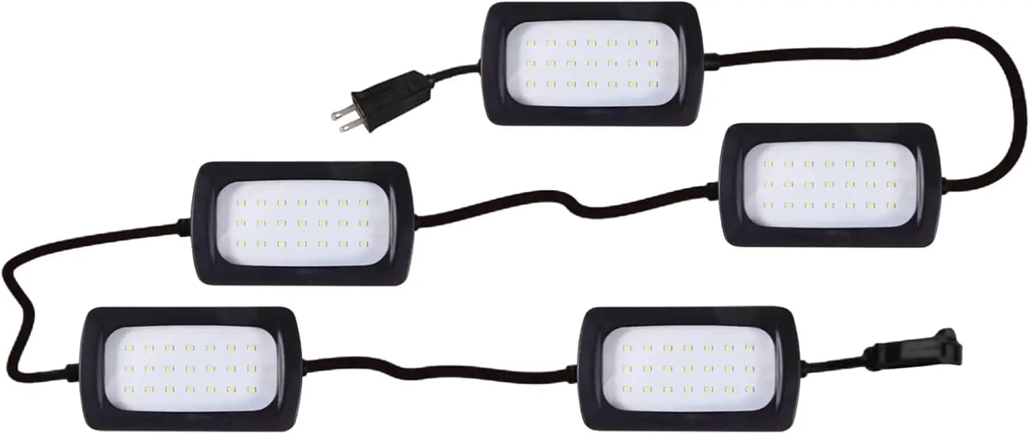 Luce da Lavoro a LED da 50FT, 85W 8000LM, Luci a Stringa Collegabili Impermeabili per Costruzioni Esterne e Interne