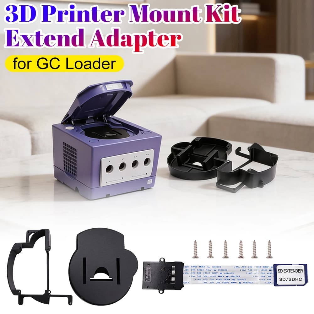 Kit di Accessori per Stampante 3D, Cavo di Estensione per Gamecube GC Loader, Adattatore per Scheda CD-Rom, Cacciavite per Scheda TF