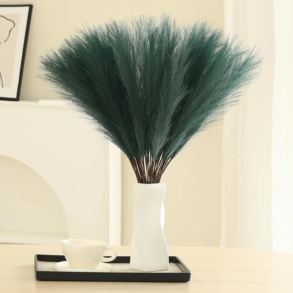 10 Pezzi di Erba della Pampa Artificiale, Fiori Decorativi Finti per Composizioni Floreali Fai-da-Te, Decorazioni per Matrimoni, Casa e Natale