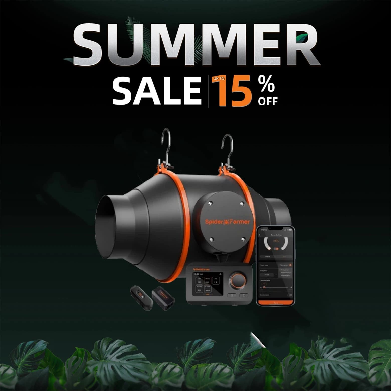 Ventilatore in linea Spider Farmer da 4"/6" con controller GGS, controllo intelligente APP, ventola di raffreddamento ad aria di ventilazione per tenda da coltivazione
