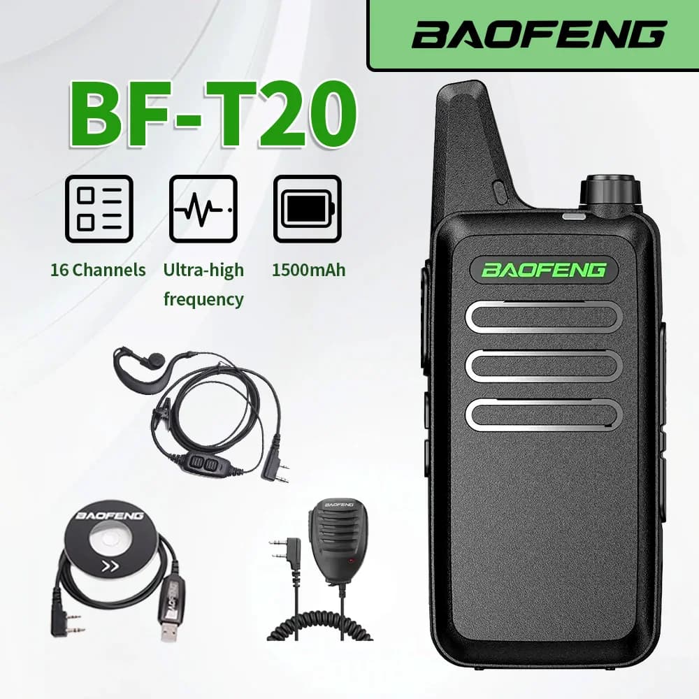 1PC Baofeng BF-T20 Mini piccolo walkie-talkie da esterno per uso civile per cantieri e hotel Gamma di frequenza Scuola H