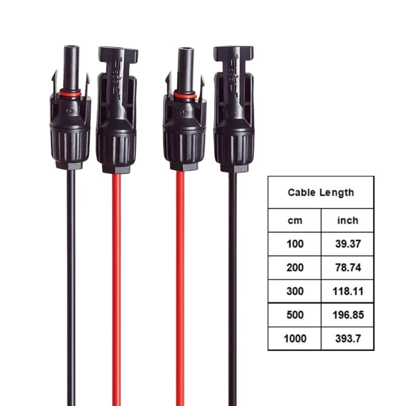 Cavo di prolunga per pannello solare 10AWG, cavo multi-contatto con 4 connettori per sistemi fotovoltaici, lunghezza da 1 m a 10 m D2RC