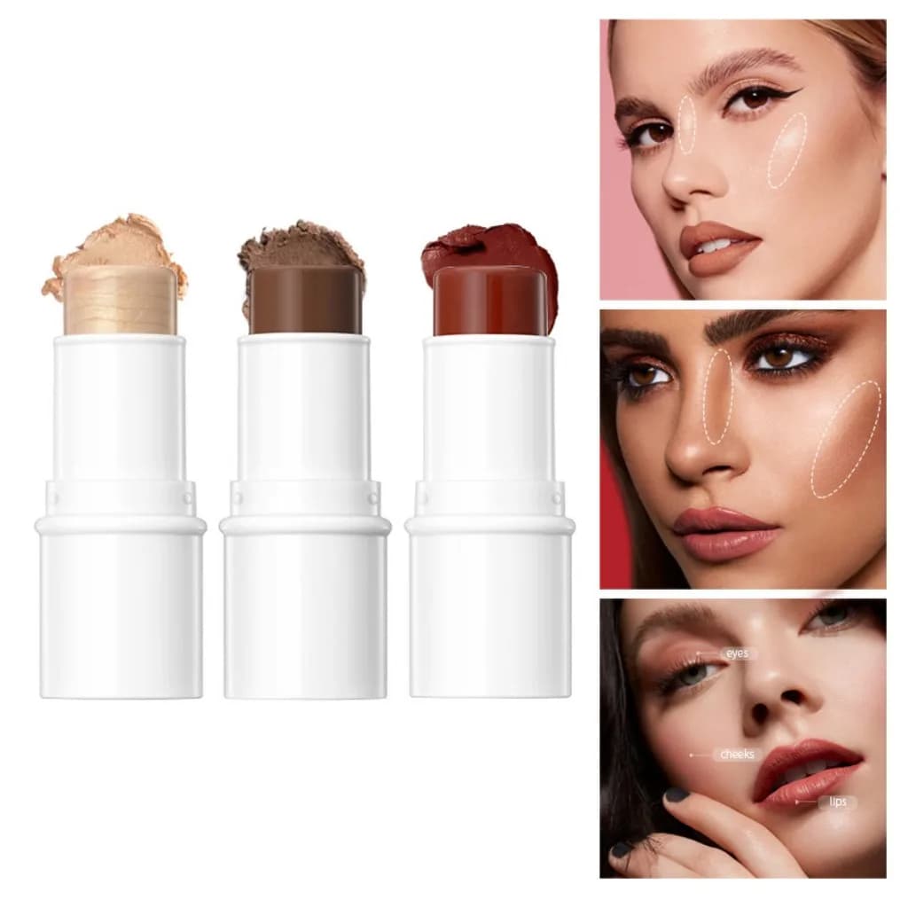 Highlight with custom logo with private label that illuminates skin tone modeling make-up in waterproof natural stereo concealer stick