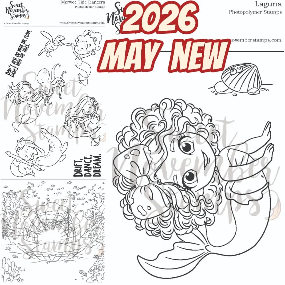 Cartoon mermaid clam Clear Stamp Set - Mermees So Emotional Crafts Maker Photo Album Template Handmade Decoration 2026 May New