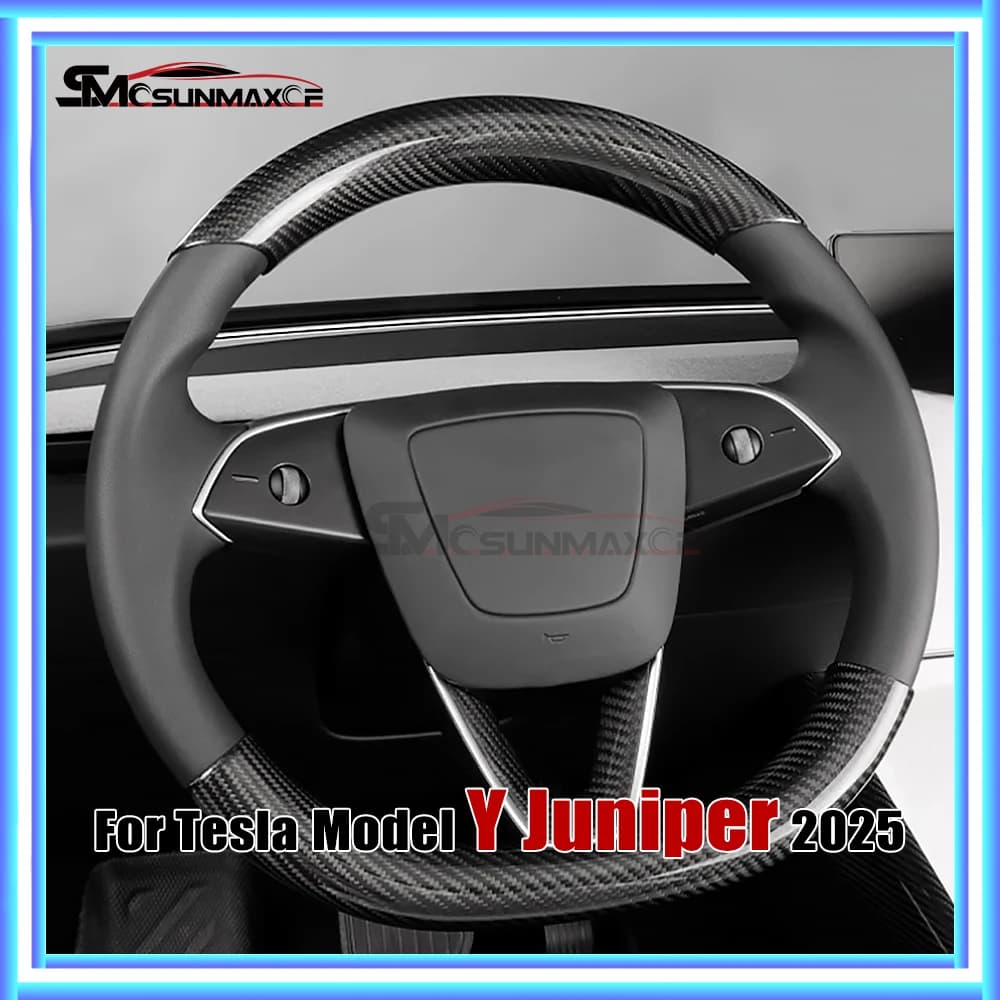 For Tesla Model Y Juniper 2025 Vera Carbon Fiber Car Wheel Cover Frame Trim Automotive Interior Accessories