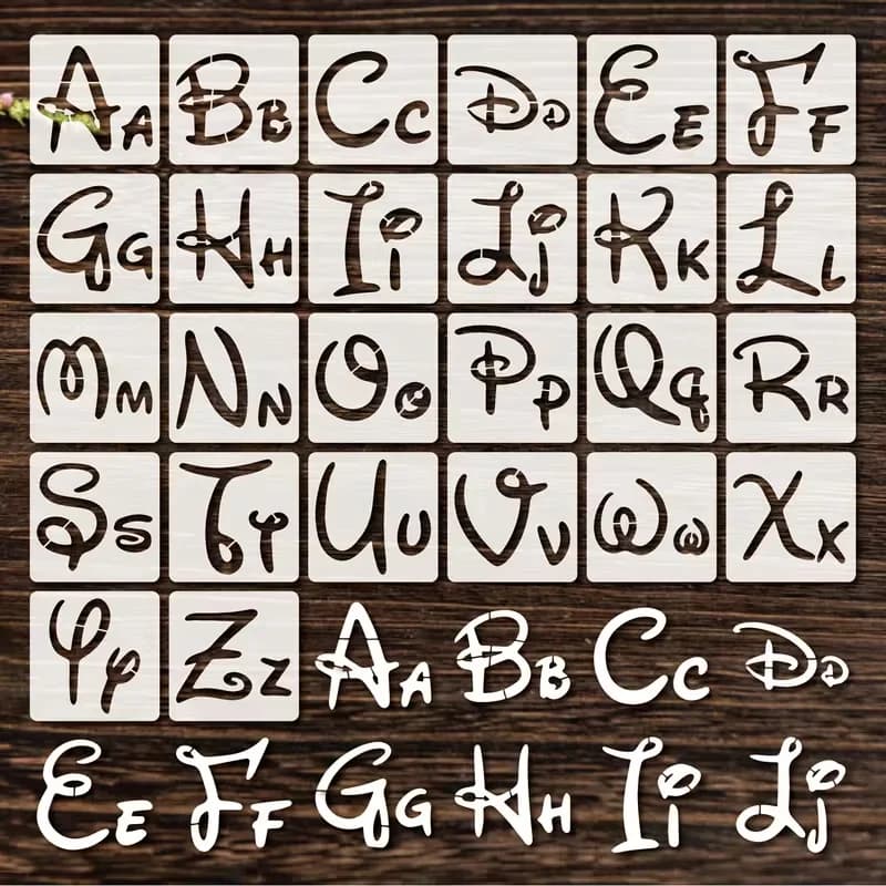 26PCS 2.95x2.95 inch Alphabet Stencil Set for DIY Painting, Reusable PET Letter Templates for Scrapbooking, Journals, Card Makin