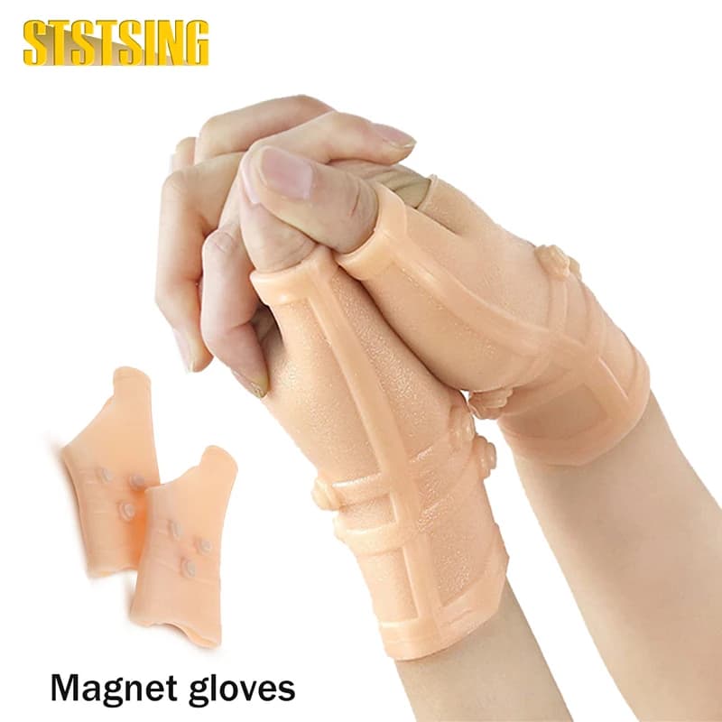 1/2 pezzi supporto per guanti con tutore per polso in Gel di Silicone magnetico protegge gli sport di lavoro cura delle mani tutore per Tunnel carpale impermeabile