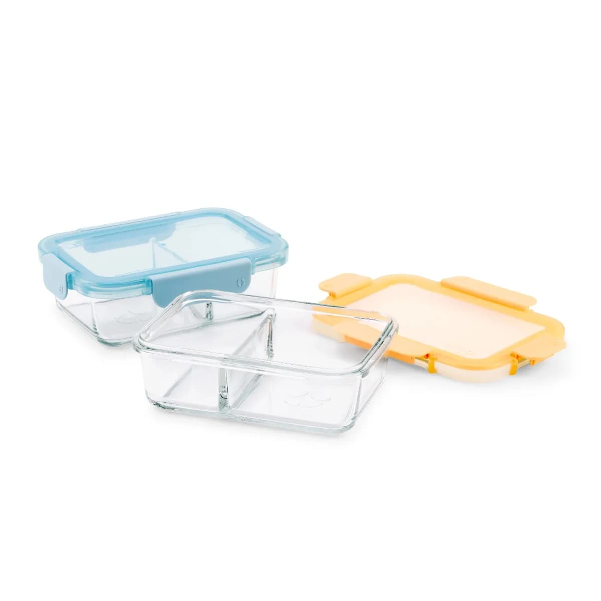 3,4 tazze, 4 pezzi, confezione da 2 set di preparazione dei pasti in vetro Contenitori per alimenti in vetro a prova di perdite con coperchi in plastica ermetici senza BPA
