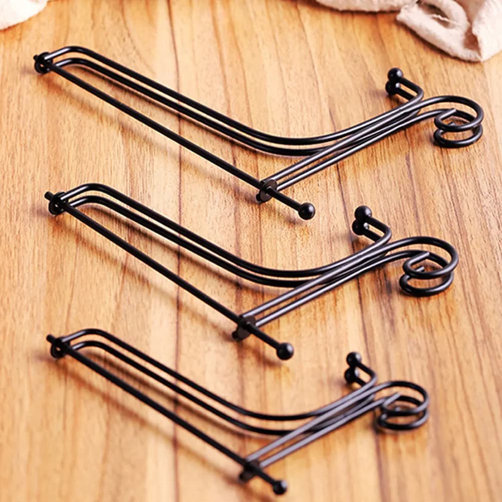 2Pcs Picture Frame Stand Plate Holder Display Stand Wrought Iron Decorative Plate Holders for Home Office Kitchen Art Gallery